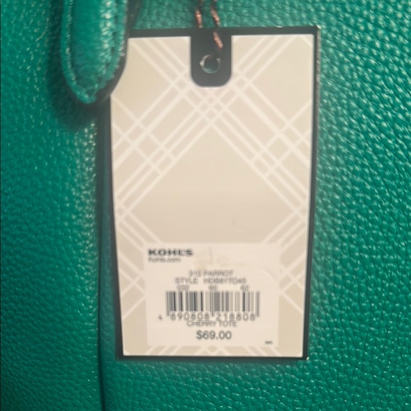 Dana Buchman Teal Tote Bag - Picture 3 of 4